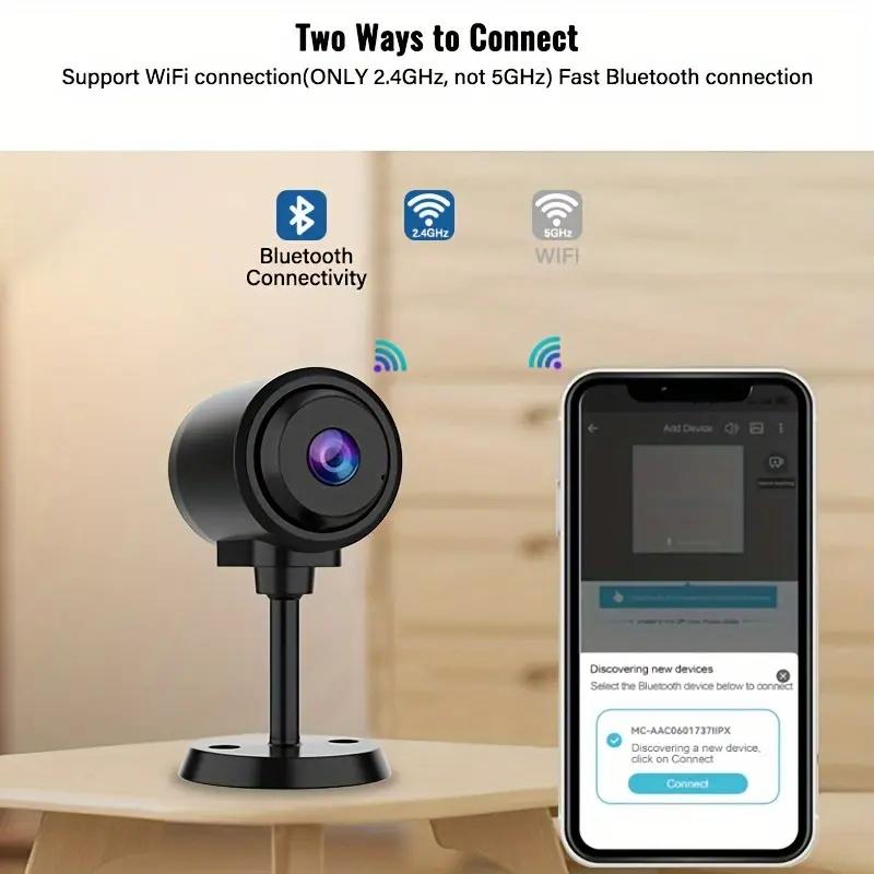 

Міні-камера безпеки з SD-картою 8 ГБ, для приміщень та вулиці, з нічним баченням, виявленням руху, хмарним та SD-зберіганням