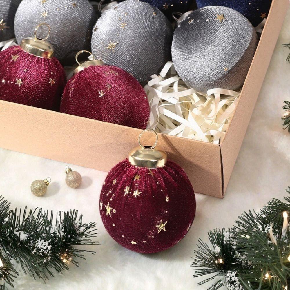 12Pcs/set Creative Velvet Christmas ball Ornaments Shiny Christmas Tree Decoration  Home Decoration