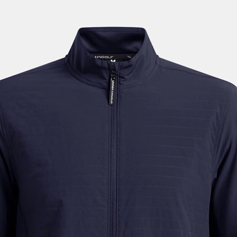 Under Armour Drive Pro Comfortable Solid Color Vintage Stand Collar Long Sleeve Jacket Men Jackets Midnight-Blue 1387119-410