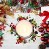 Weihnachts-Kerzenring Handgefertigte Dekoration für Geburtstag Tür Jubiläen Stilvoll A