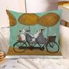 Double Sided Funny Dalmatian Bicycle Pillow Cover Cute Cartoon Dog Print Soft Throw Pillow Case For Pet Lover Home Decor Gift