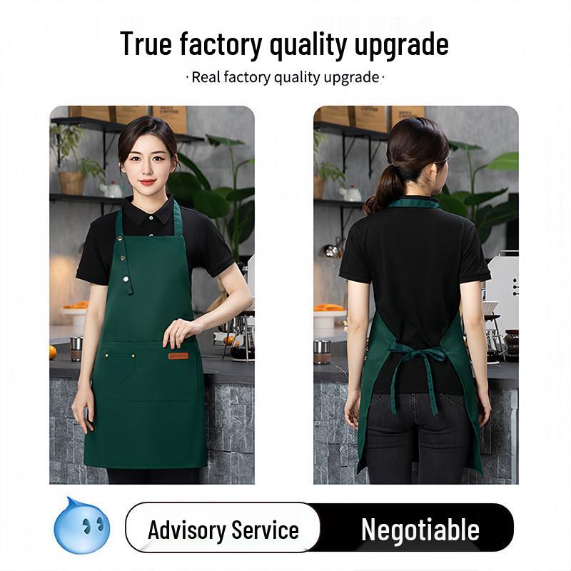 Custom Logo Waterproof Waist Apron for Milk Tea Shops, Catering, and Home Use