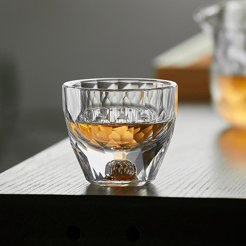 50ml Luxury Gold Foil Wine Glass Creative Gifts Diamond Painting Whiskey Cup Brandy Vodka Drinkware Glass Transparent Shot Glass