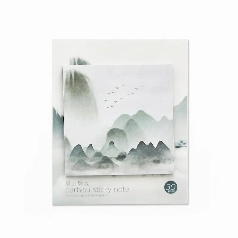 Sakura Hibiscus Pictură cu Cerneală Note Adezive Marmură Design Exquis Caiet Papetărie Articole de Birou Școală