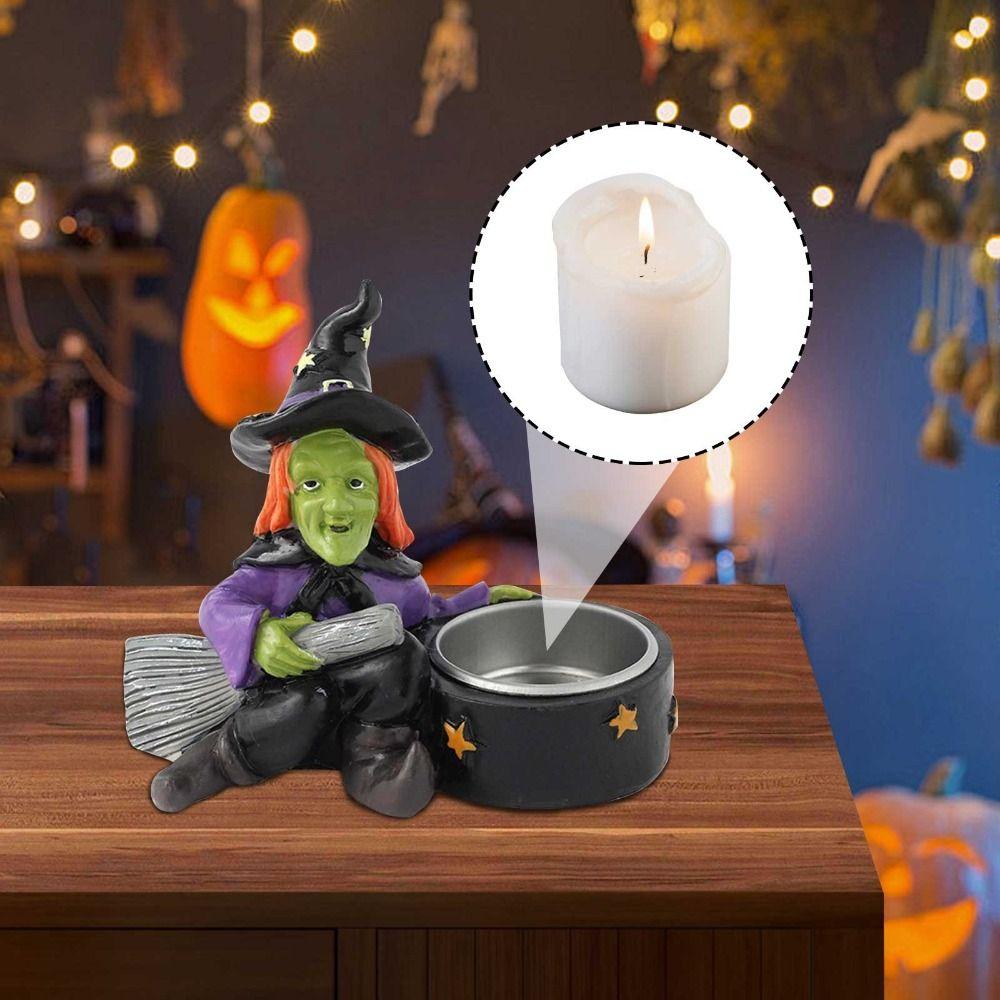 

Resin Craft Halloween Skeleton Candlestick Cartoon Ghost Candle Holder Bedrooms