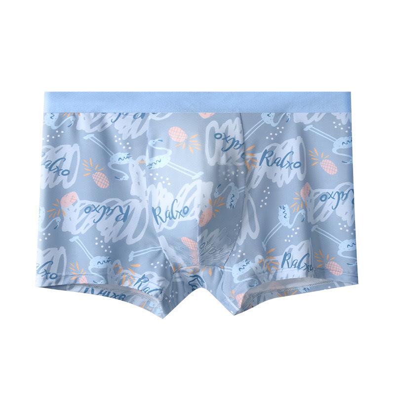 New Oversized Men's Summer Ultra Thin Ice Silk Printed Loose Mesh Briefs