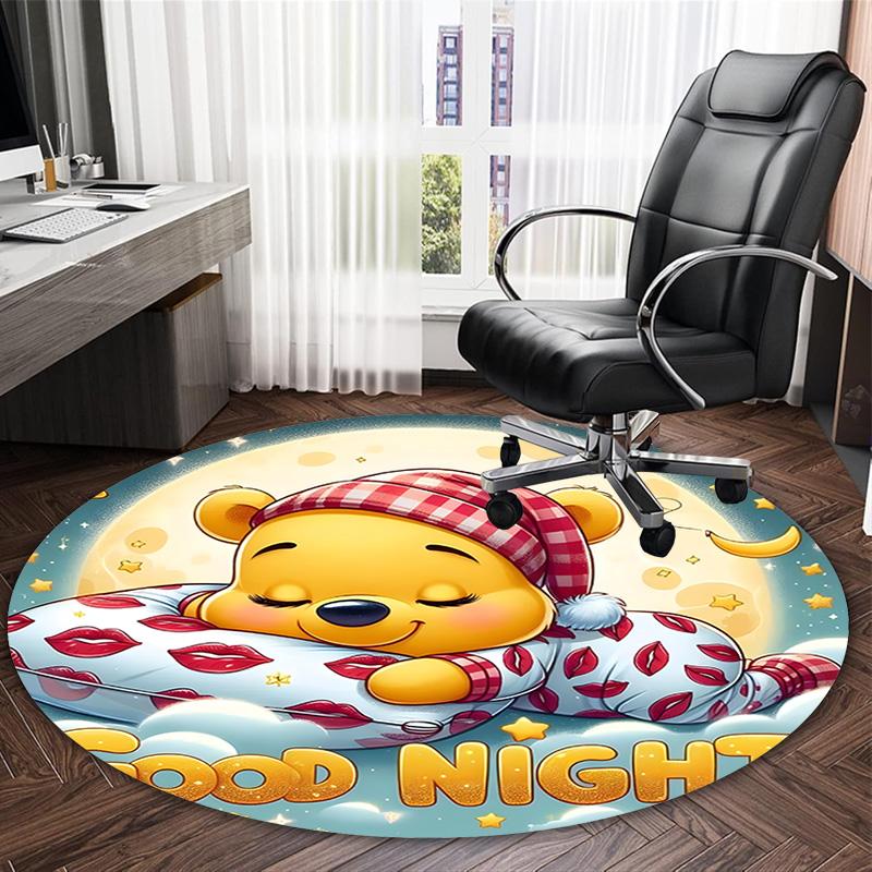 1pc Pooh Bear Carpet, Round Rug, Comfortable, Suitable for Entryways, Living Rooms, Office, And Bedrooms, Christmas Decoration
