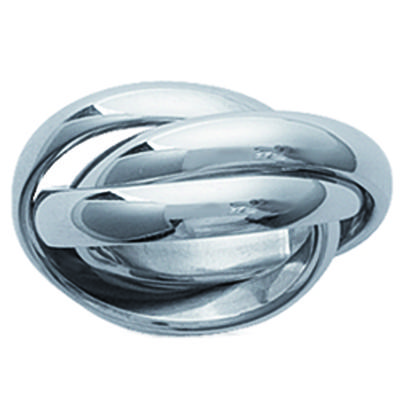 Silver 'Trio' Steel Wedding Band - 4 Mm