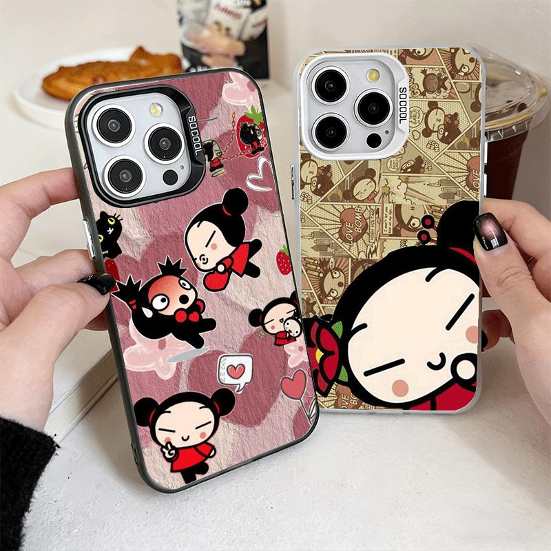 Cartoon Cute Pucca Garu Soft Phone Case for iPhone 15 16 17 Pro Max 17Air 16E 14 Plus 13 12 Mini Shockproof Cover Back Shell