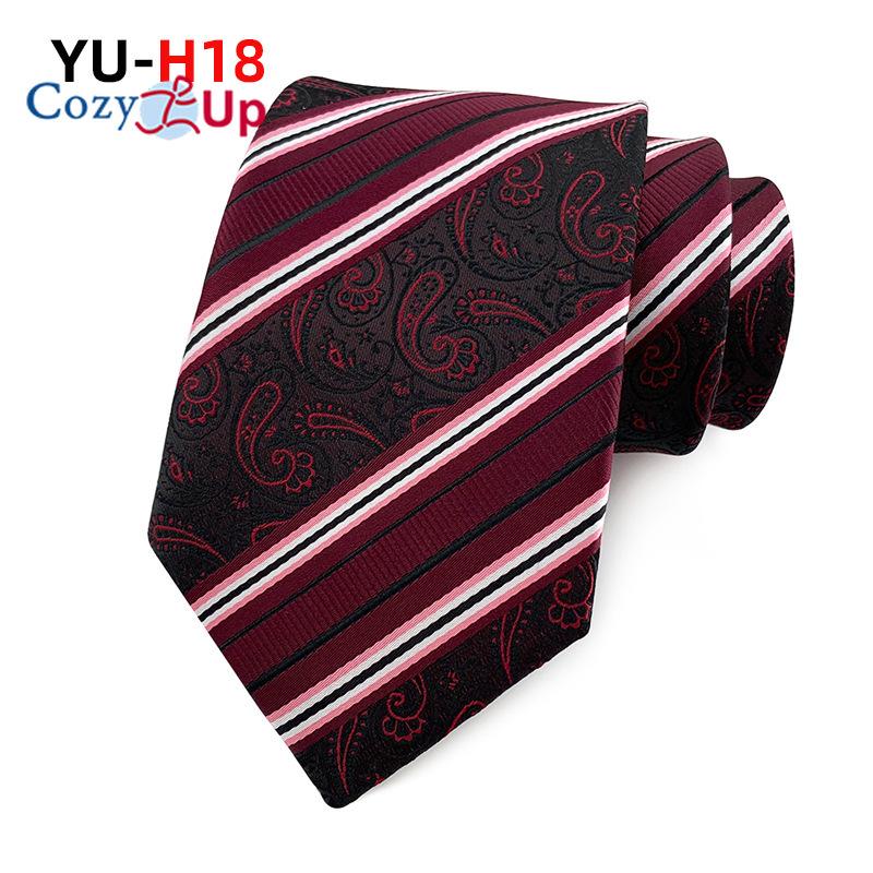 Cozy Up 3.15"(8cm) Fashion Striped PaisleyTies Men Plaid Flower Necktie for Wedding