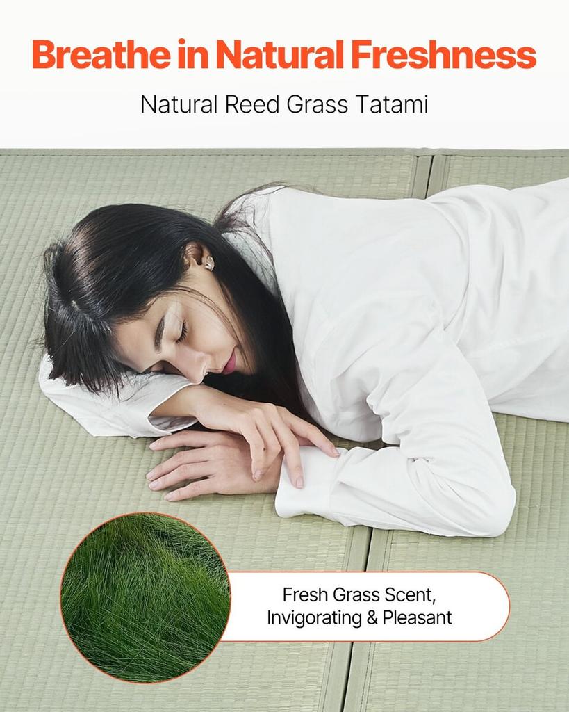 Japanese Tatami Mat Full Foldable & Non-Slip Rush Grass Tatami Mattress
