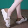 One-pedal women's shoes autumn new little white shoes breathable non-slip soft leather soft sole shallow mouth beef tendon sole