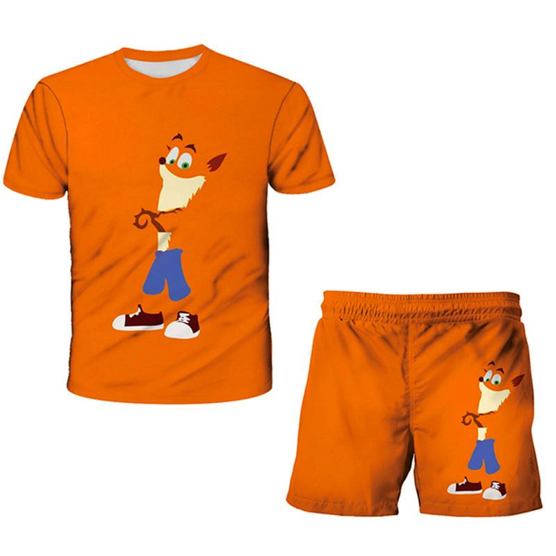 

Детская одежда, спортивная одежда для маленьких девочек и мальчиков, футболки с 3D принтом Ccrash Bandicoot, комплекты из 2 предметов для детей от 1 до 14 лет 100