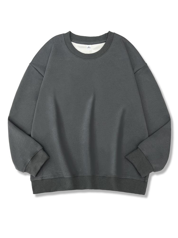 Sweater, Autumn and Winter Long-sleeved Solid Color Composite Sweater Trendy Brand Casual Loose Round Neck Sweater Light Version