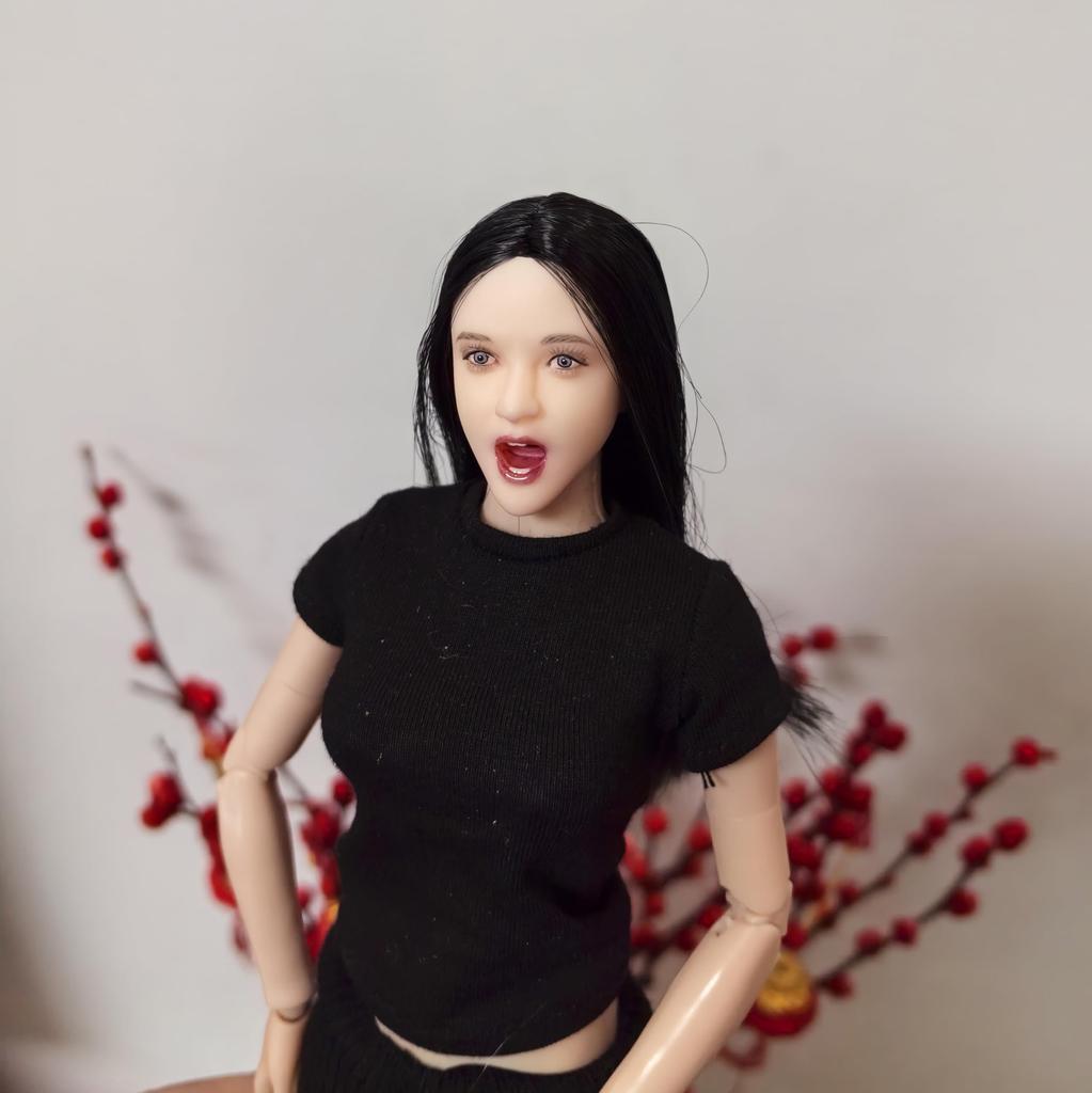 Toys Hobbies Scale Action Figure Compatible with TBLeague and Other Pearl White Direct Open Mouth Long European and Asian Beautiful Female Head and