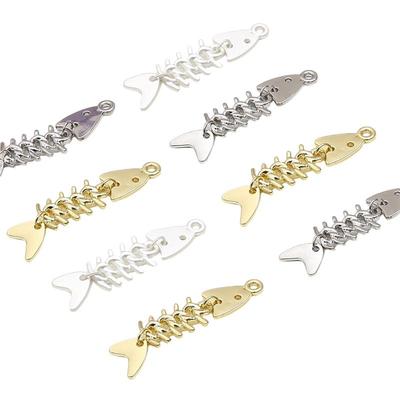 Metal Fishbone Pendants for Jewelry Making DIY Bracelet Necklace Charms