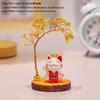 Lucky Cat Crystal Money Tree Figurine