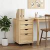 Mobile Storage Cabinet in Brown 34 x 39 x 56 cm Solid Pine Wood