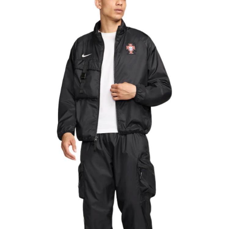 Nike Soft Comfortable Lightweight Breathable Durable Stand Collar Zip Long Sleeve Jacket Men Jackets Black FZ8362-010