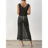 Women's Holiday Beach Dress Hollow Woven Vest Sexy Slit Long Dress