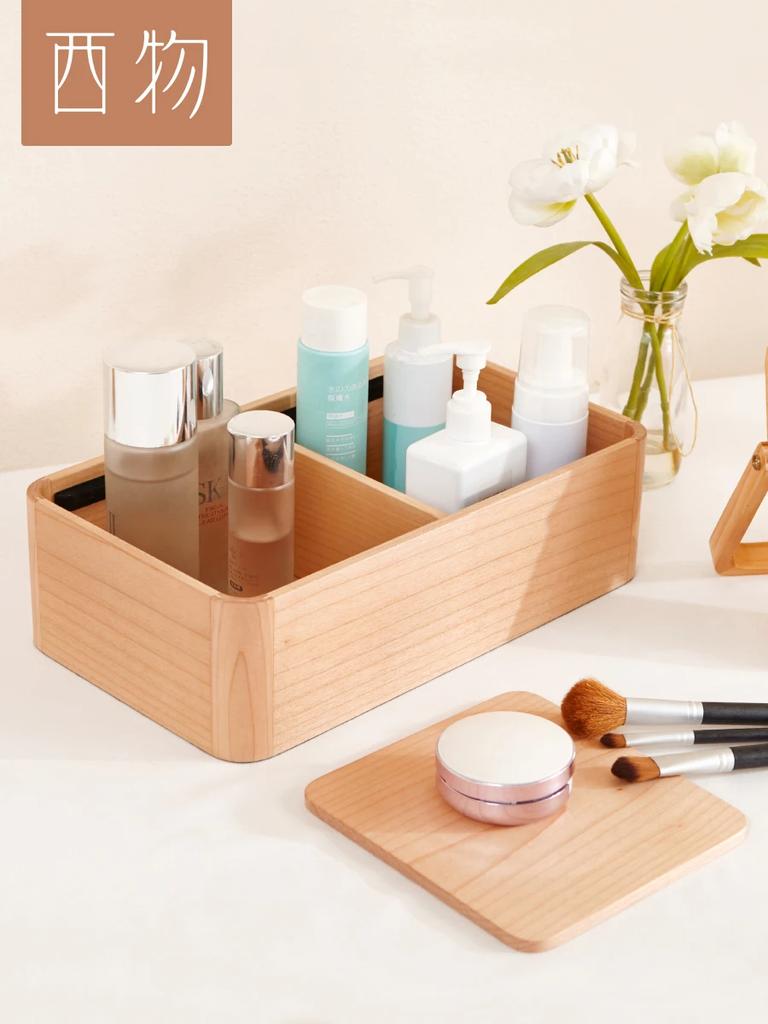 Black Walnut Desktop Storage Box - Creative Organizer for Remote Controls & Sundries, Solid Wood Living Room Decor