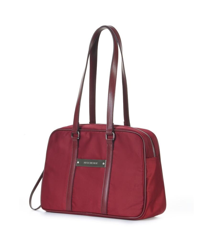 Nick&Nicole Crystal Nylon Combi Boston Bag_Burgundy
