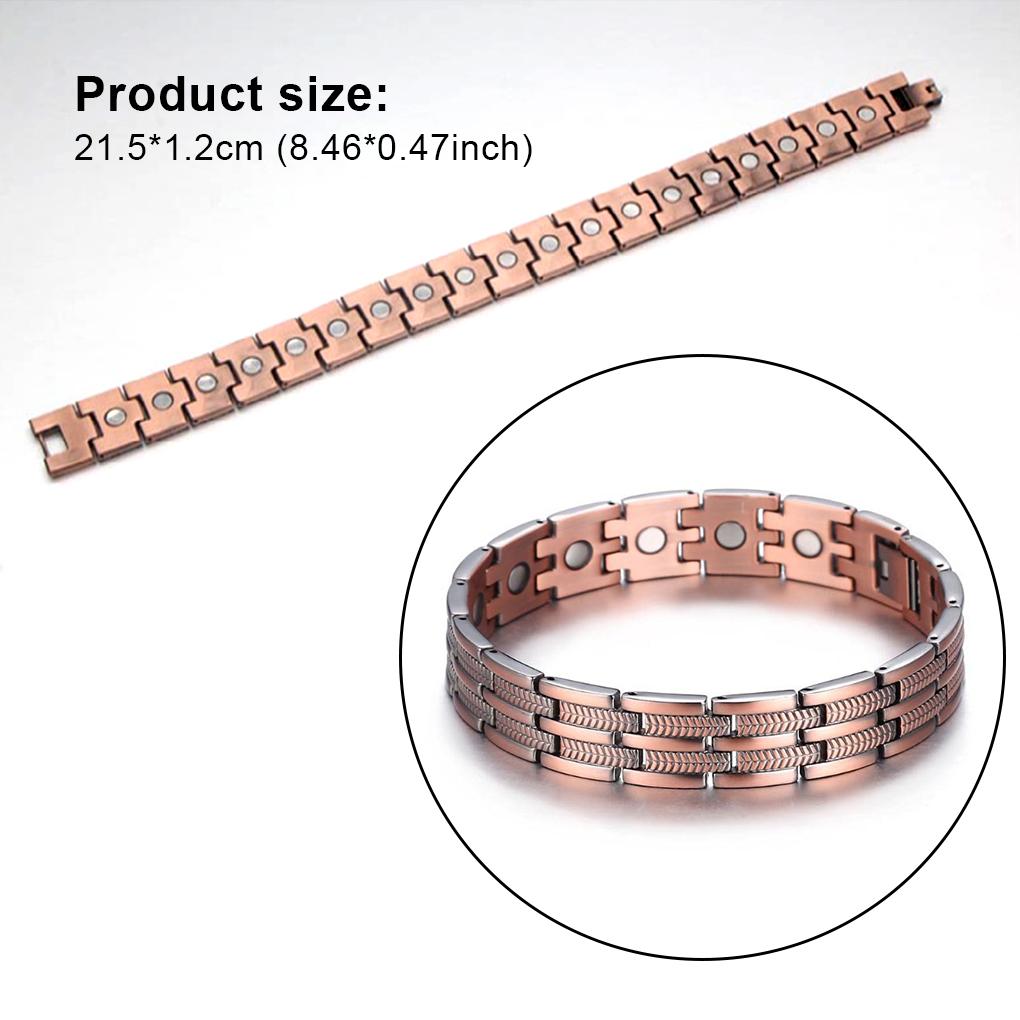 Men Bracelet Copper Geometric Bangle Wheat Chains Retro Fashion Hand Decor Decorations Boyfriend Jewelry Birthday Party