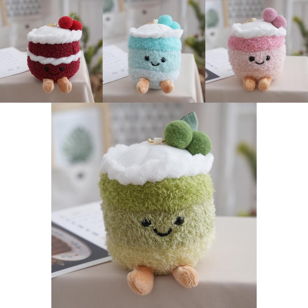 Plush Cherry Cake Keychain With Soft Pp Cotton Filling For Gift Giving And Decor