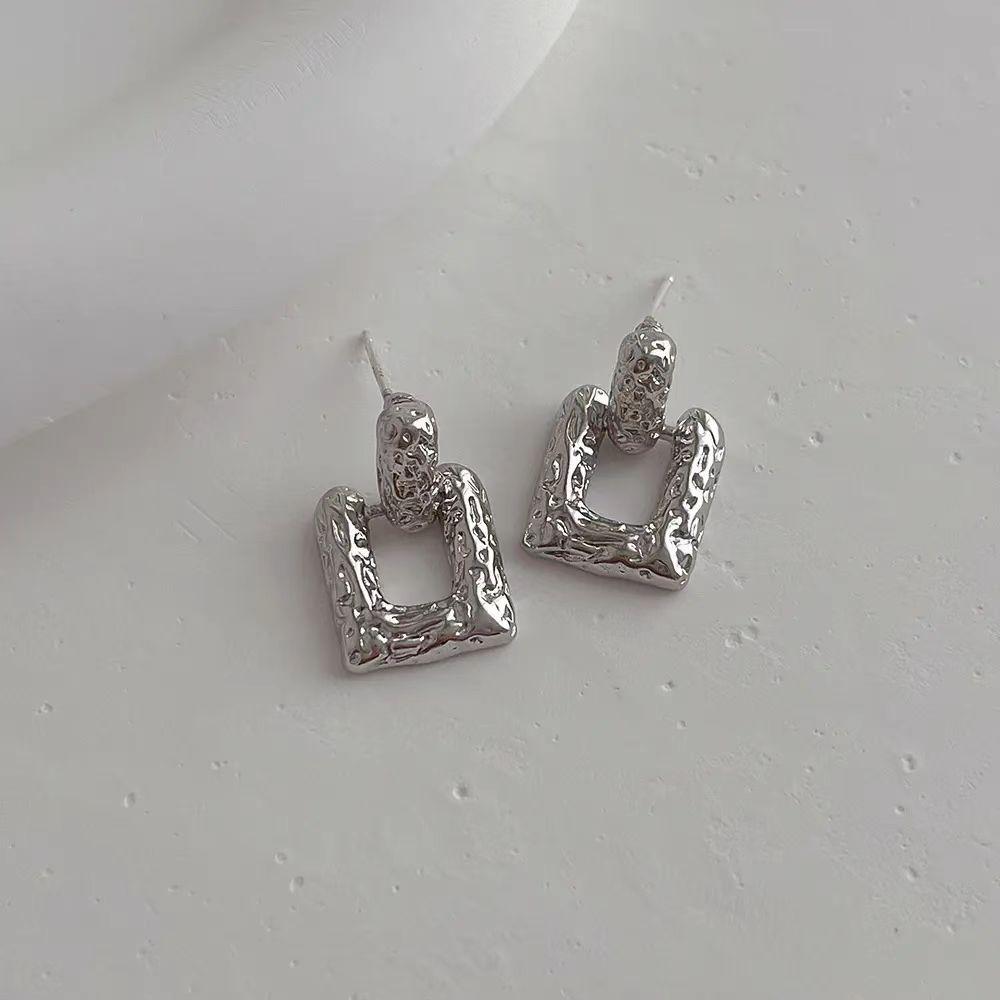Summer small fresh green square earrings, annual temperament design, sensual stud earrings, earrings