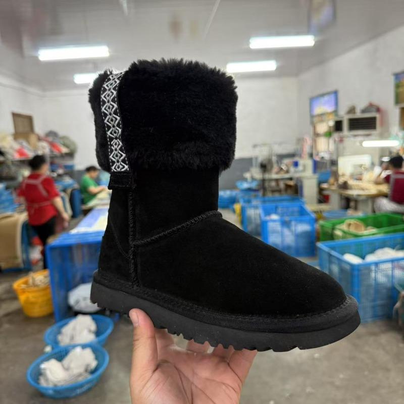 

Зимние новые плетеные сапоги-дутики средней длины для женщин, на тонкой подошве, из коровьей кожи, с шерстяной подкладкой, утепленные бархатом, термообувь 40 чёрный