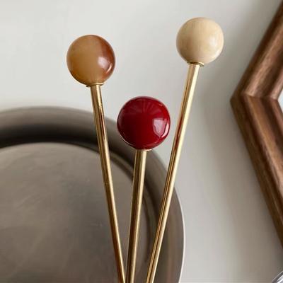 Retro Metall Haarstäbe Glasperlen Anhänger Haarnadel für Frauen Elegant Chinesischer Stil Antiker Stil Klassische Schmuckaccessoires