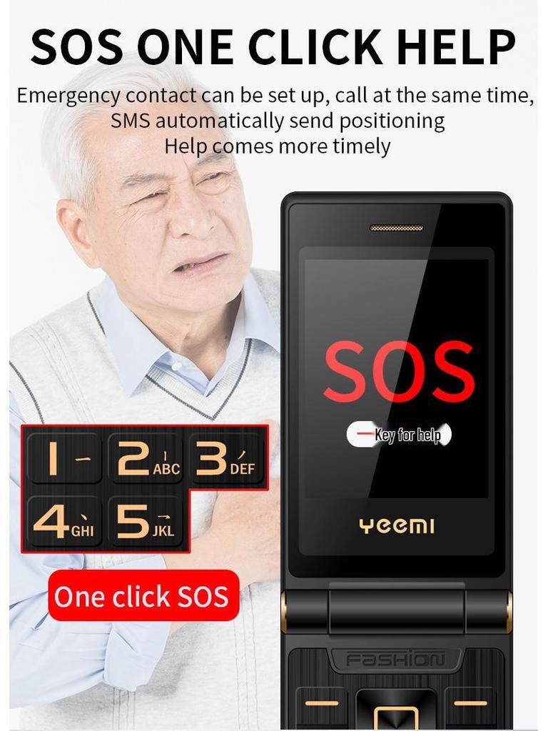 Cross-border M2-C Flip Phone for Seniors - Dual Screen, Large Font & Buttons, Long Standby, Multilingual