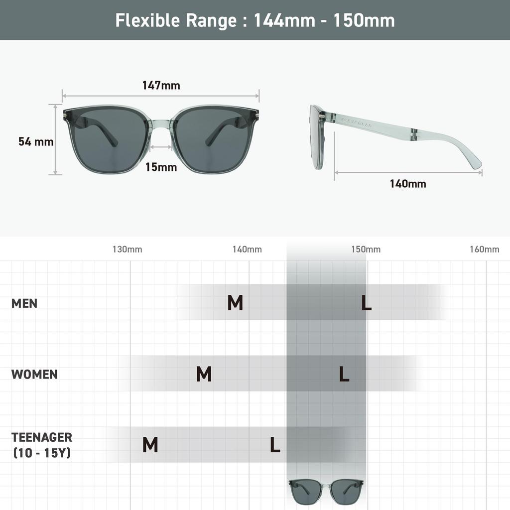 EYEGLAD SUNFOLD EDGE Folding Sunglasses with UV400 LumiX for Outdoor Casual and Travel Marble and Gray Protection, High-Definition Seawater-Resistant