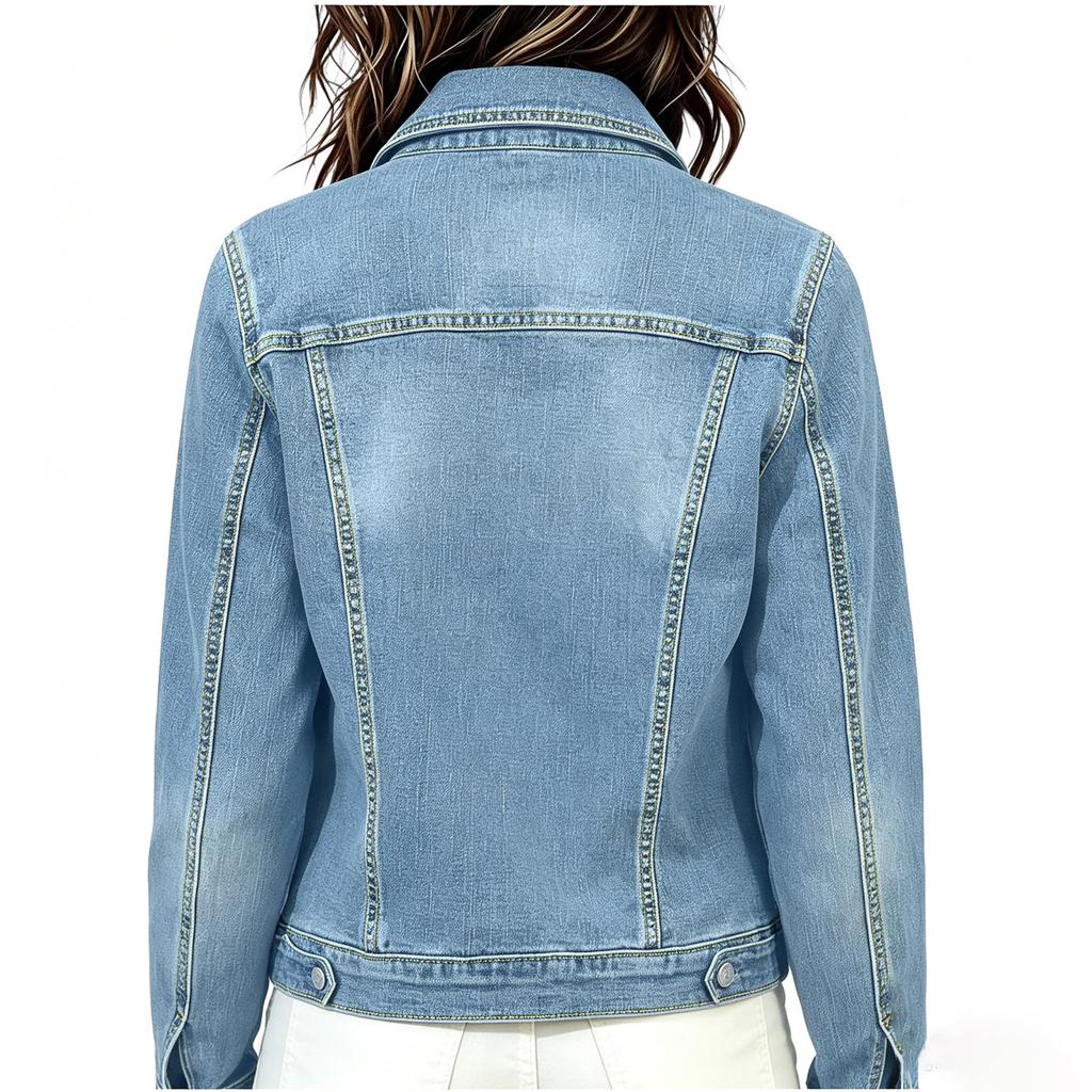Denim Jacket with Pockets – Slim Fit Casual Everyday Outerwear