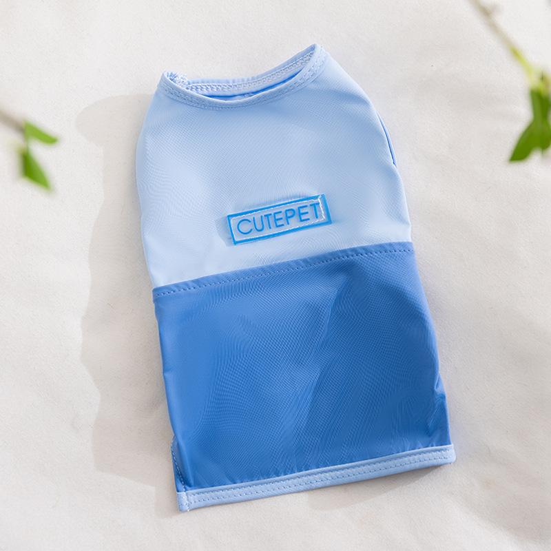 Spring and summer puppy dog clothes simple contrasting color breathable vest teddy than bear small and medium dog cat pet clothes