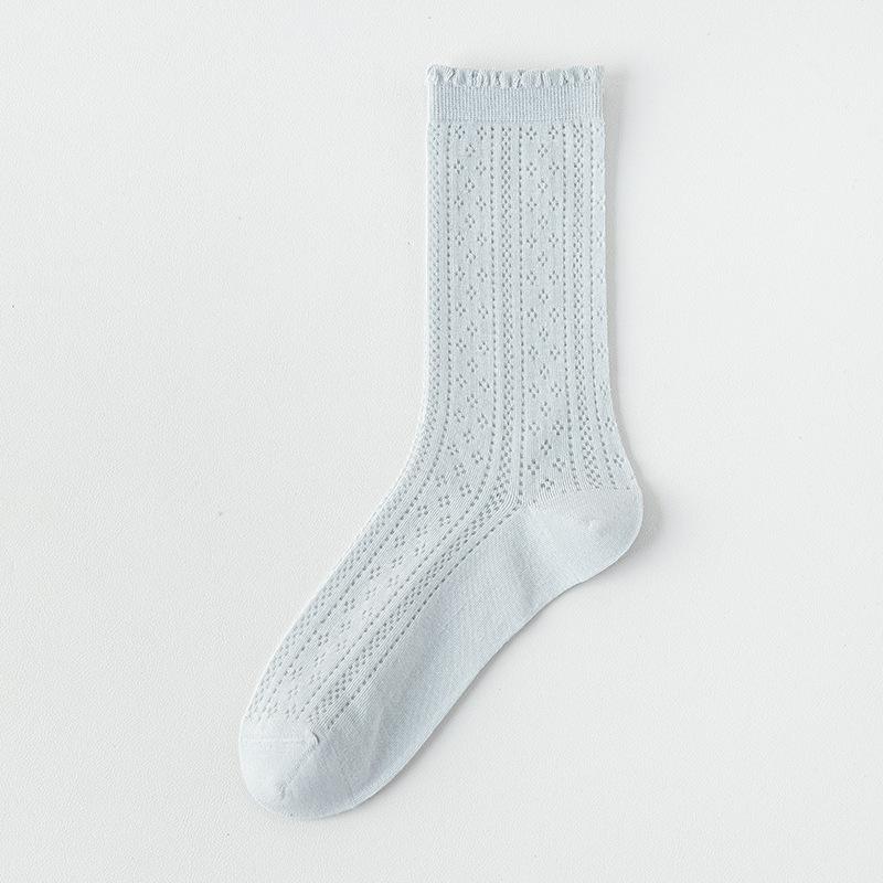 Female Summer Thin Breathable Mesh Boneless Loose Mouth In The Tube Stack Socks