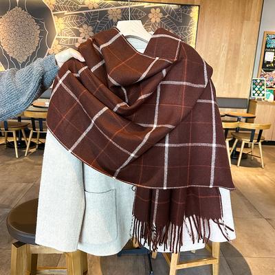 Elegante Sciarpa in Cashmere a Quadri per Uomo e Donna - Scialle Versatile e Spesso, Caldo, Antivento, Resistente alla Neve, Lavabile in Lavatrice - Uscita Casual