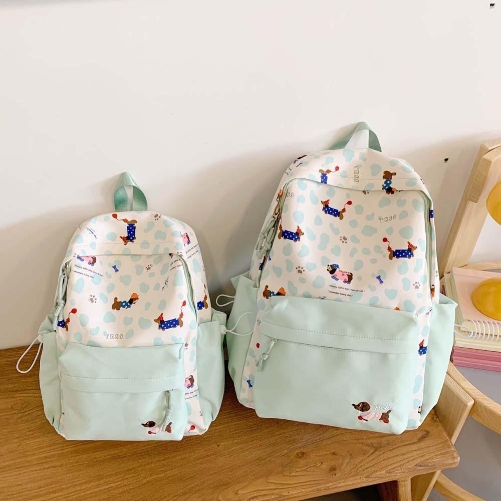 Lässige Schultasche für Studenten Kontrastfarbe Große Kapazität Rucksack Nylon Dackel Rucksack Sport