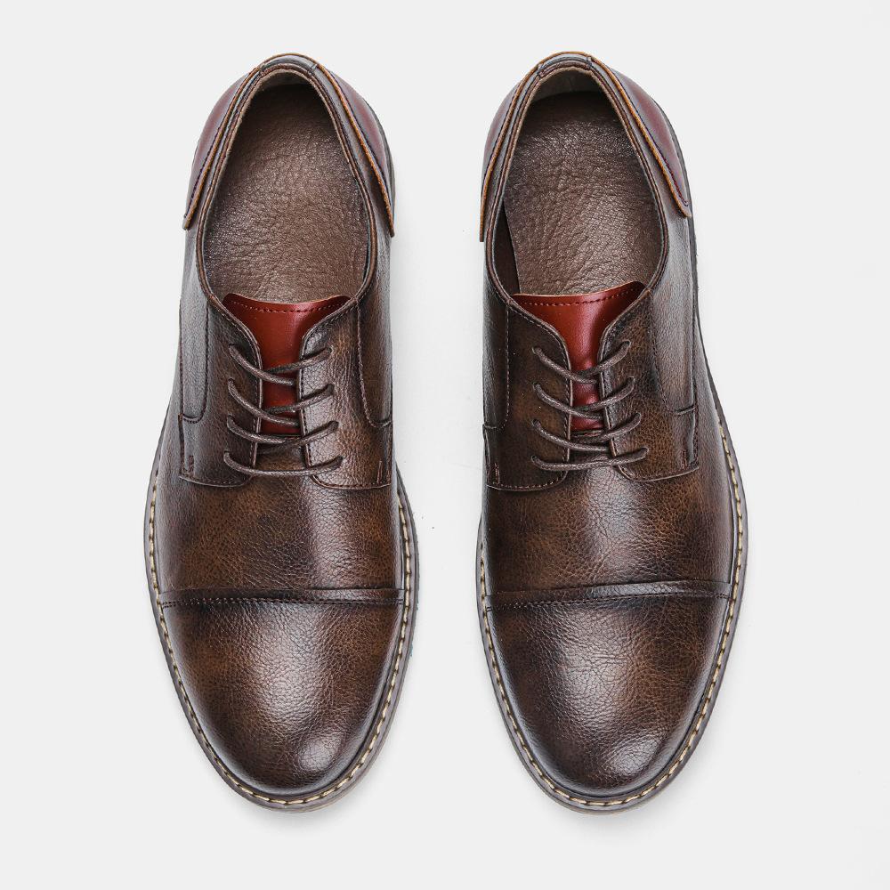 Luxury Men Oxford Shoes Lace Up Split Toe Coffee Black Formal Dress Shoes Non-slip Office Business Shoes Men Big Size 7-13