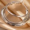 1 Pair Gold/Silver Hoop Earrings for Women, Chunky Triple Split Hoop Earrings, Multi Hoop Statement
