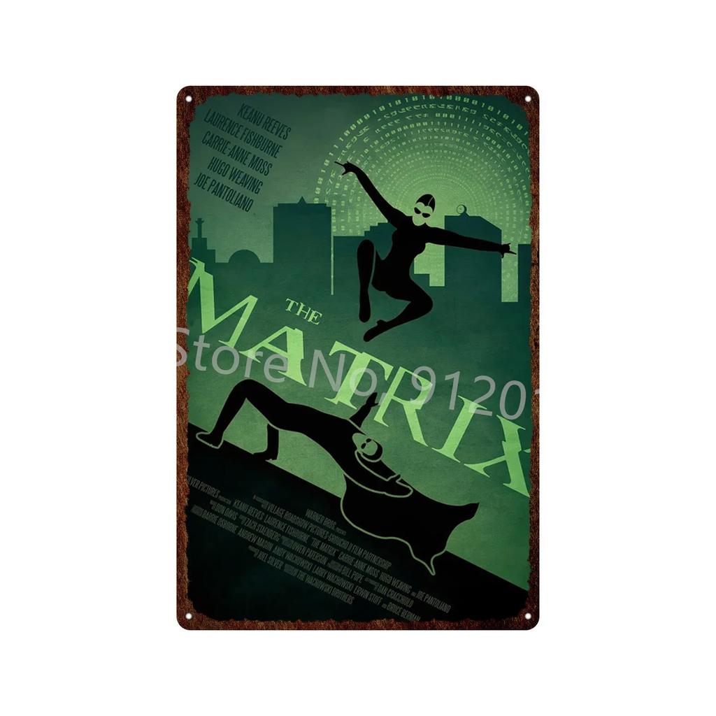 Vintage The Matrix Metal Tin Sign Poster  Classic Movie Wall Plaque for Bar Pub Club Man Cave Home Decor  Retro Iron Painting