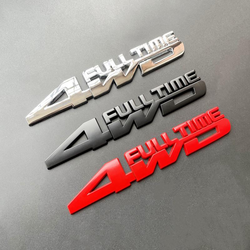 3D Metal Car Badge Fender Trunk Full Time 4WD Logo Sticker Emblem For Jeep Compass Grand Cherokee Honda Kia Toyota Accessories