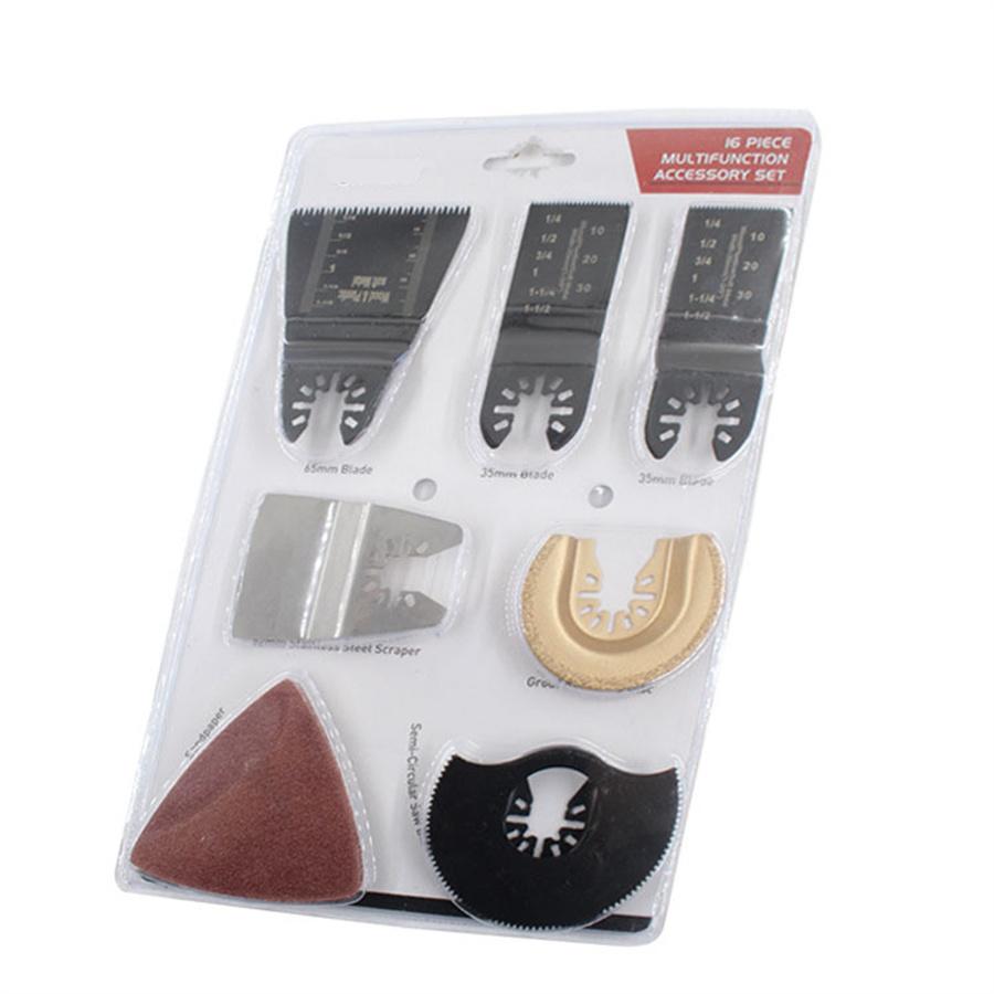 16Pcs Multi-Function Saw Blade Accessories Oscillating Kit Multi Quick Release Sanding CuttingTool For Renovator Power Tools