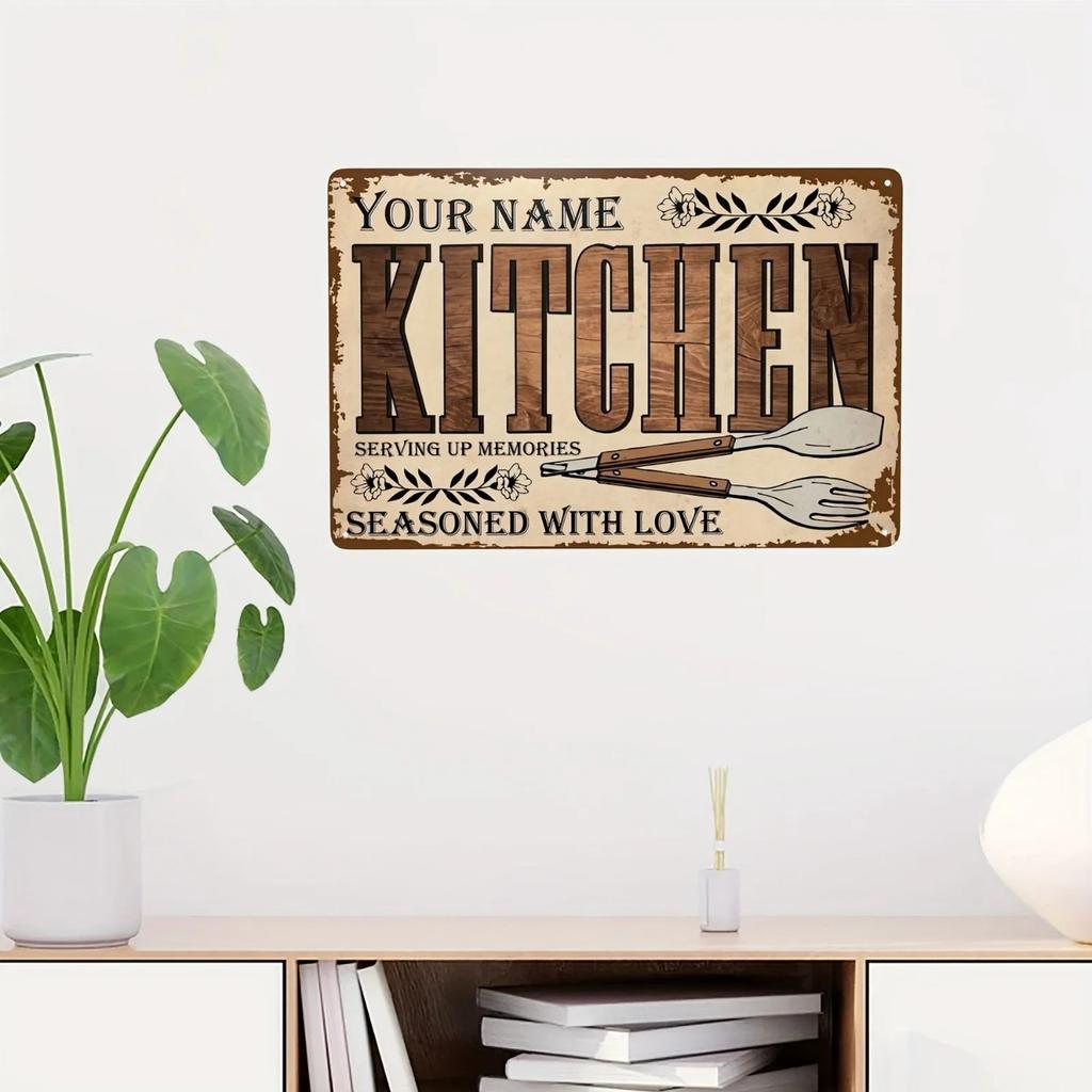 Personalized Retro Kitchen Tin Sign Home Wall Decor