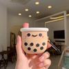 3D Milk Tea Cute Cartoon Earphone Case for Airpods 1 2 Shockproof Silicone Soft Charging Box Cover for Airpods 3 2021 Pro