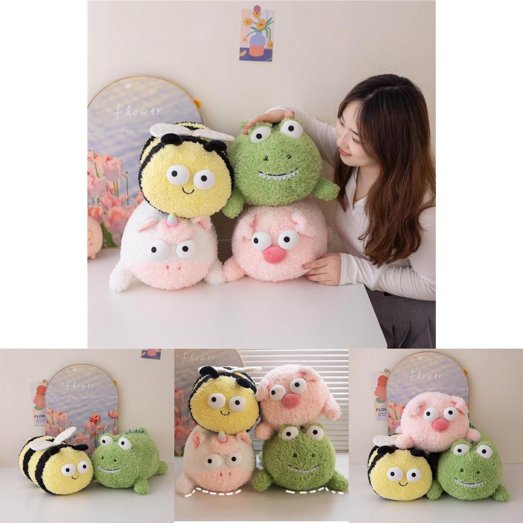 Adorable Plush Animal Dolls In Bee Frog Pig And Unicorn Designs For Kids Gifts