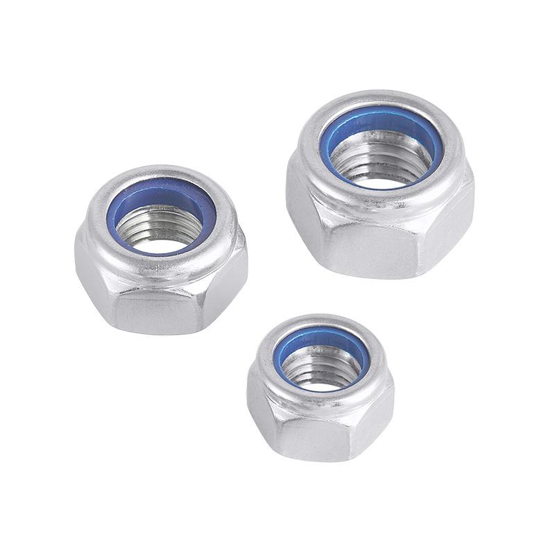 200 st. sexkantsnyloninsats självlåsande mutter nylock-låsmutter sortimentssats M2 M2.5 M3 M4 M5 M6 M8 304 A2-70 rostfritt stål