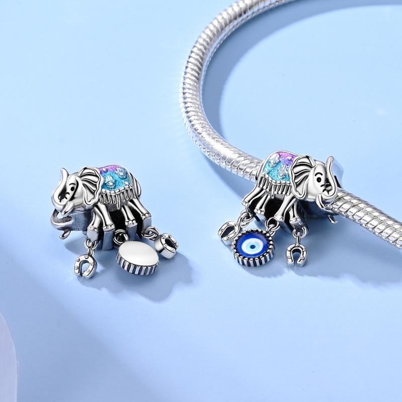 Blue Copper Plated Devil'S Eye Love Heart Charms Beads Fit Women Bracelets Diy Pendants Jewelry Gift