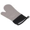 Silicone Oven Mitts Non Slip Kitchen Baking Gloves High Temperature Resistant 2 Fingers Long Gray