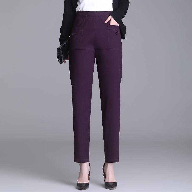 Spring Autumn Thin Office Lady Casual Pants Korean New Women Clothing Fashion Elastic High Waist Solid Loose Straight Trousers
